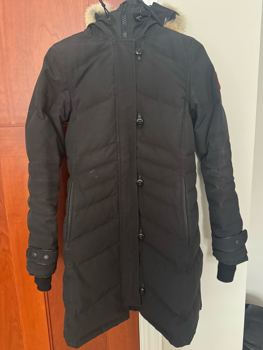 Canada Goose Victoria Parka Black Size S Fur Hood Authentic Style 2080L